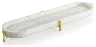 Pordenone Marble Tray on Metal Stand, Large