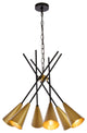 Carys 32" Pendant, Black and Brass