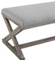 Province Vintage French X-Brace Upholstered Fabric Bench