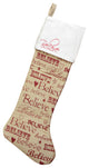 Screen Printed "Believe" Font Styles Velvet Cuffed Stocking, Red and White, 24"