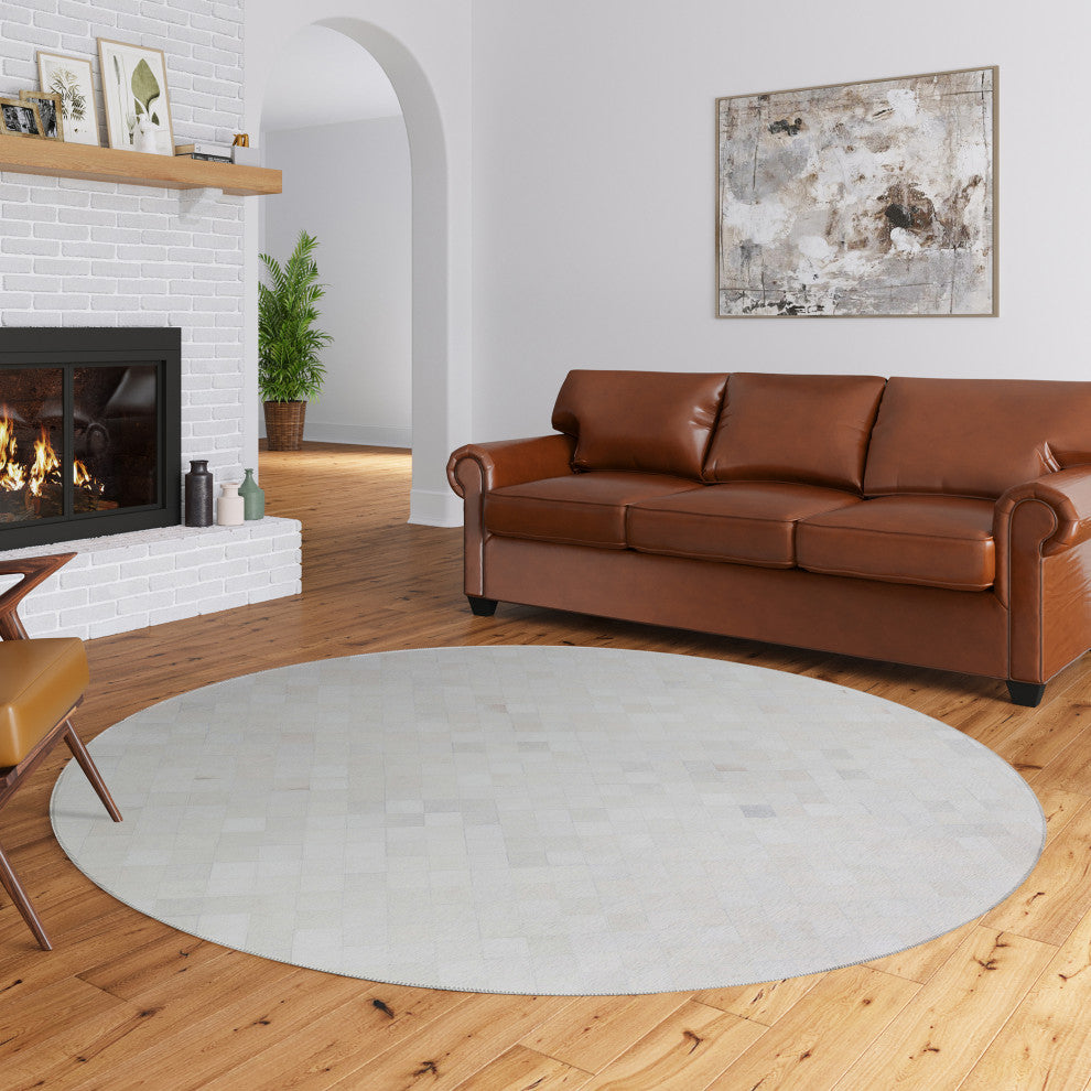 Indoor/Outdoor Stetson SS2 Linen Machine Washable 8' x 8' Round Rug