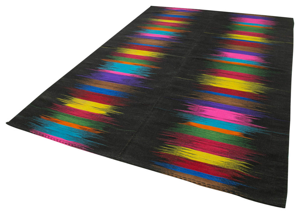 Rug N Carpet - Handmade Oriental 6' 8'' x 9' 7'' Modern Design Wool Kilim Rug