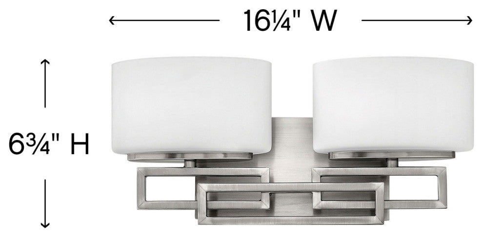 Hinkley Lanza Small Two Light Vanity, Antique Nickel