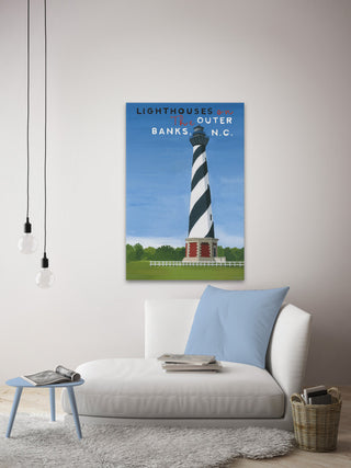 "The Lighthouse" Painting Print on Wrapped Canvas, 24x36