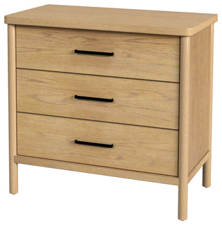 Lennon 3 Drawer Rounded Leg Dresser, Natural