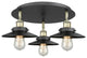 Ballston Urban-3 Lt 20"Flush Mount-2"H-Black Antique Brass -Matte Black Shade