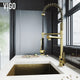 VIGO Zurich 27" H Single Handle Pull-Down Sprayer Kitchen Faucet, Matte Brushed Gold, Without Extras