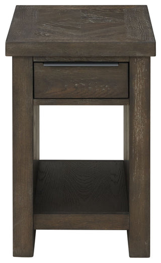 Hearst 16" Wide Chairside Table With Open Shelf, Reclaimed Chevron