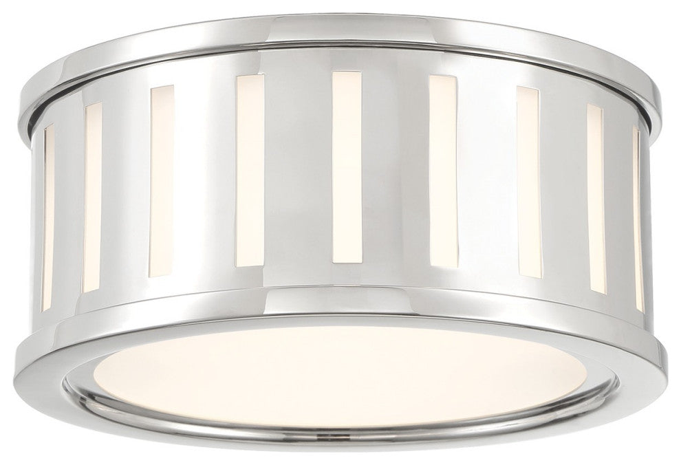 Kendal 2-Light Flush Mount, Polished Nickel