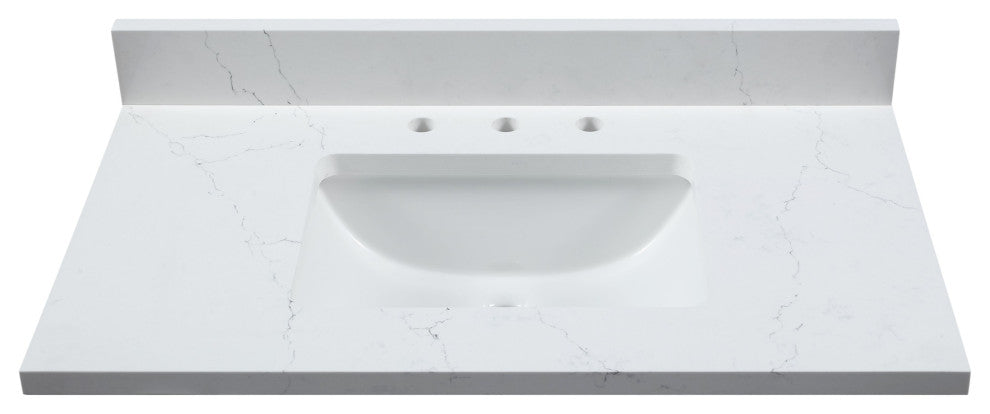 Sagehill Designs RQ3722 Premier Quartz Vanity Top 37" Quartz - Windfresh White