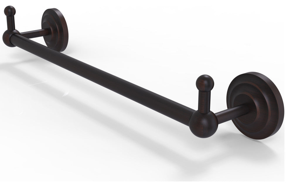 Prestige Que New 18" Towel Bar with Integrated Hooks, Venetian Bronze