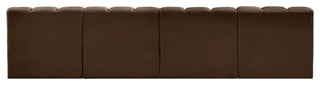Arc Velvet Upholstered 4-Pc. Modular Sofa, Brown
