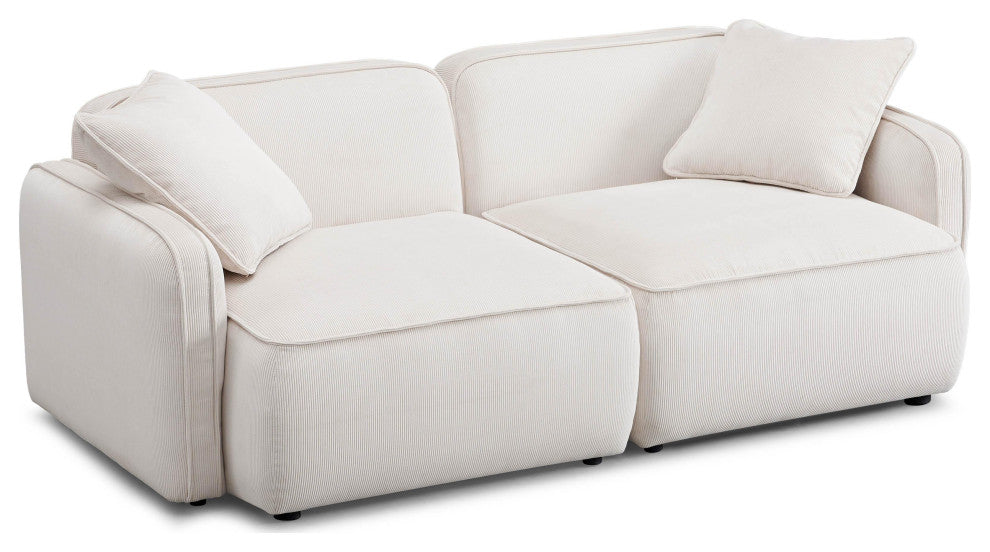 Travie Modular Loveseat, White Sand