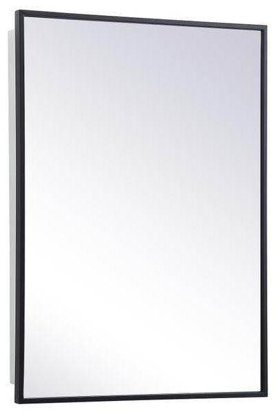 Metal mirror medicine cabinet 20 inch x 28 inch in Black