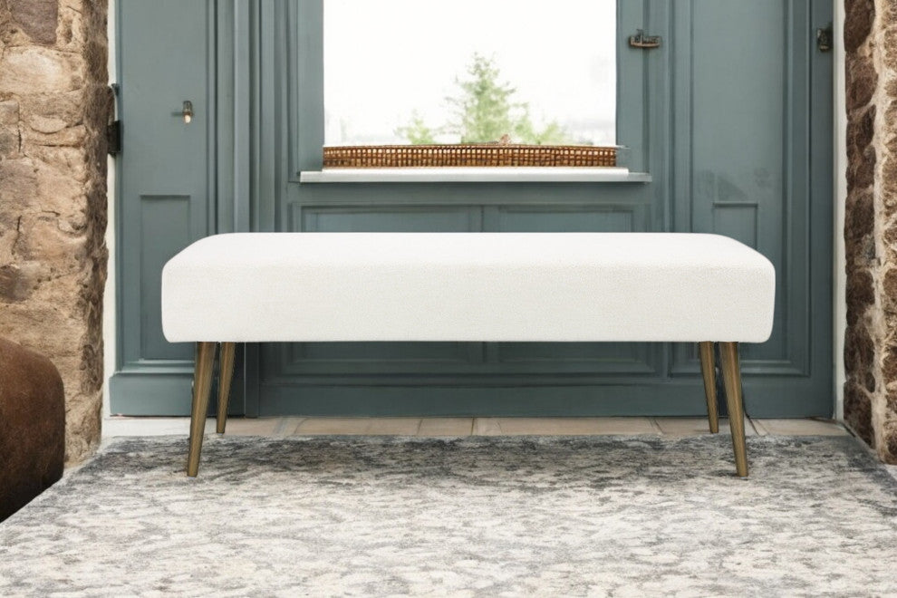 Avah Bench Boucle White