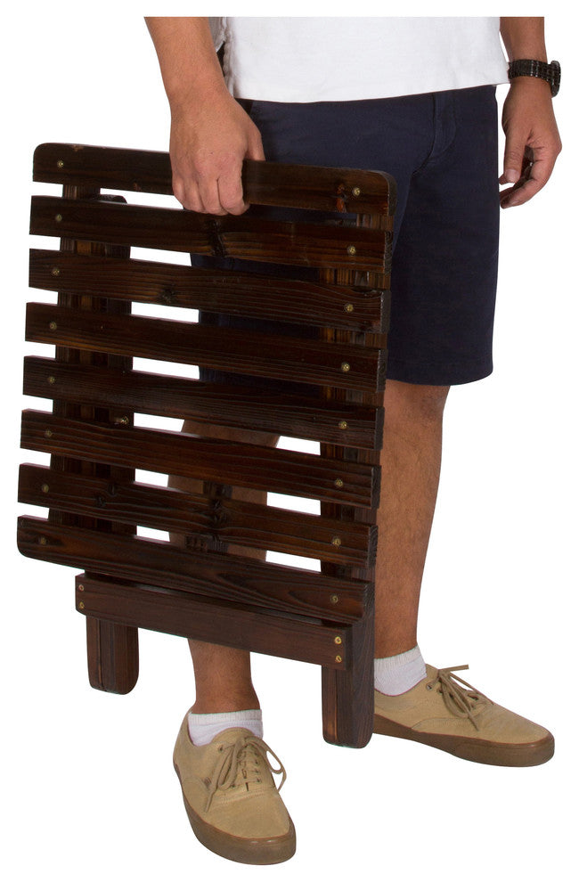 Adirondack Folding Table, Burnt Brown, Square