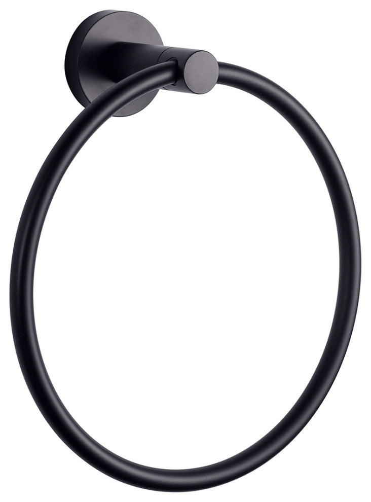 Bagno Nera Stainless Steel Towel Ring, Matte Black
