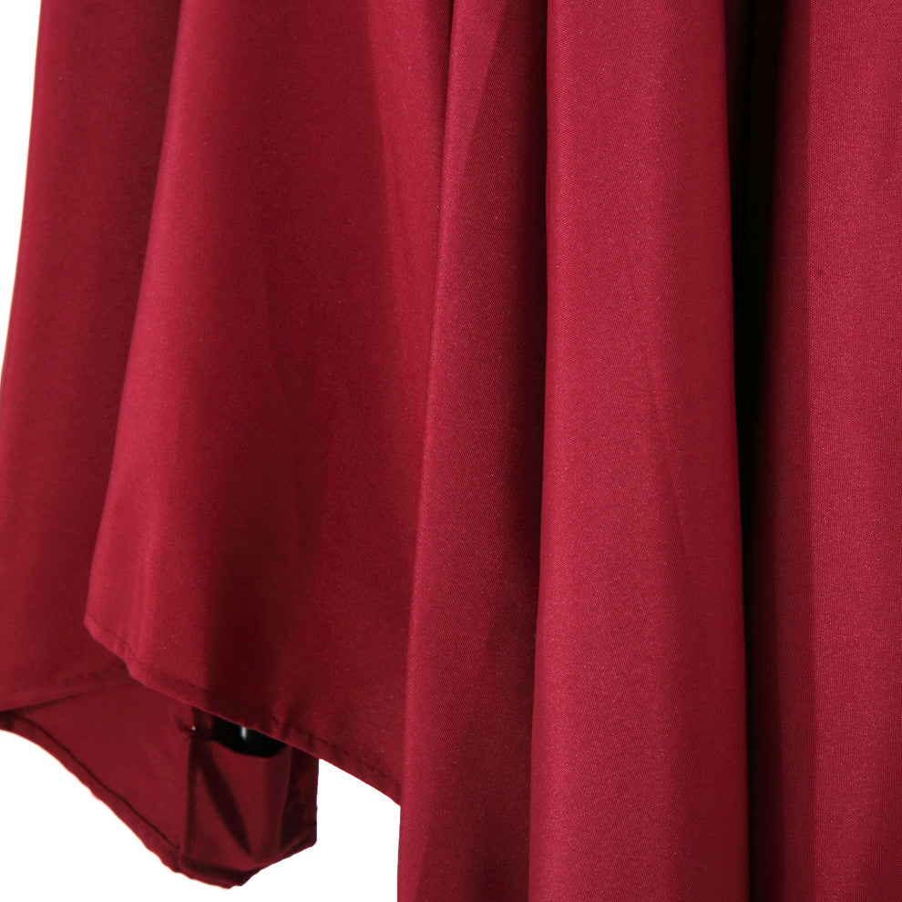 15'x9' Steel Double-Sided Rectangular Outdoor Market Patio Umbrella, Red