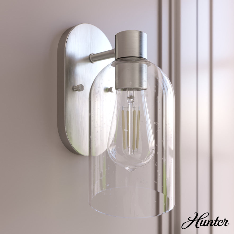 Hunter Lochemeade Brushed Nickel 1 Light Sconce Wall Light Fixture
