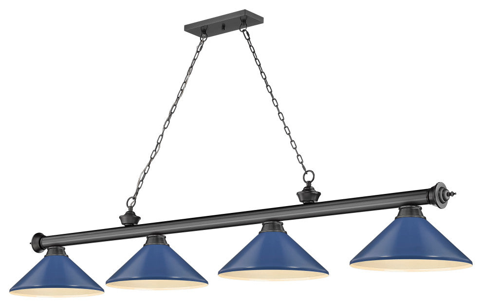 Zlite 2306-4BP-MNB 4-Light Billiard, Navy Blue