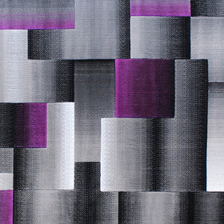 Angie Collection Rectangle 6' x 9' Blocked Area Rug, Purple