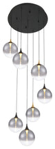 Iissa 7L 21" Gold-Black Smoke Chandelier