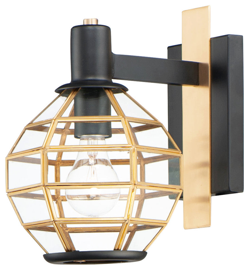 Maxim 11543 Heirloom 11" Tall Outdoor Wall Sconce - Black / Burnished Brass