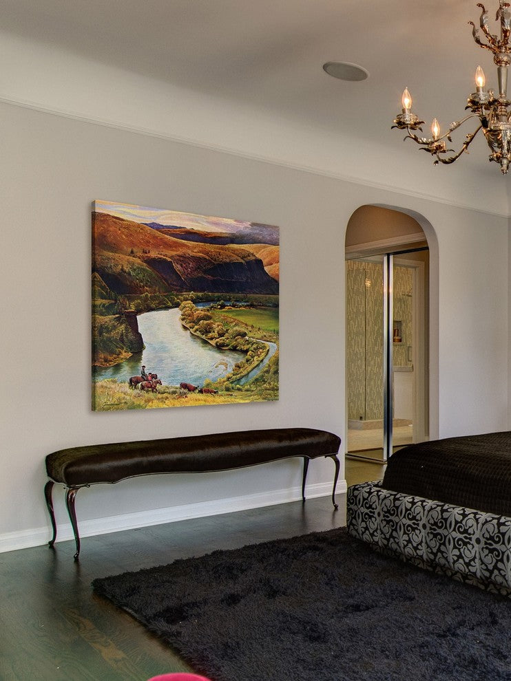 "Yakima River" Painting Print on Wrapped Canvas