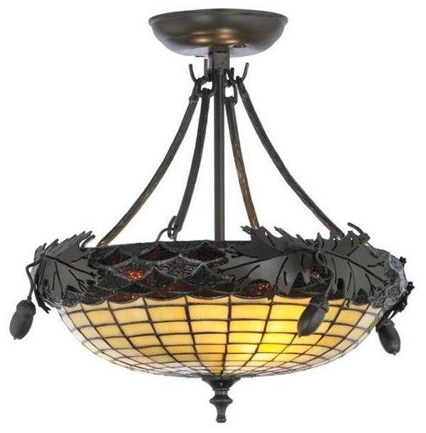 16W Greenbriar Oak Semi-Flushmount