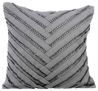 Grey Chair Cushions Suede 20"x20" Pintucks Textured, Penthouzz