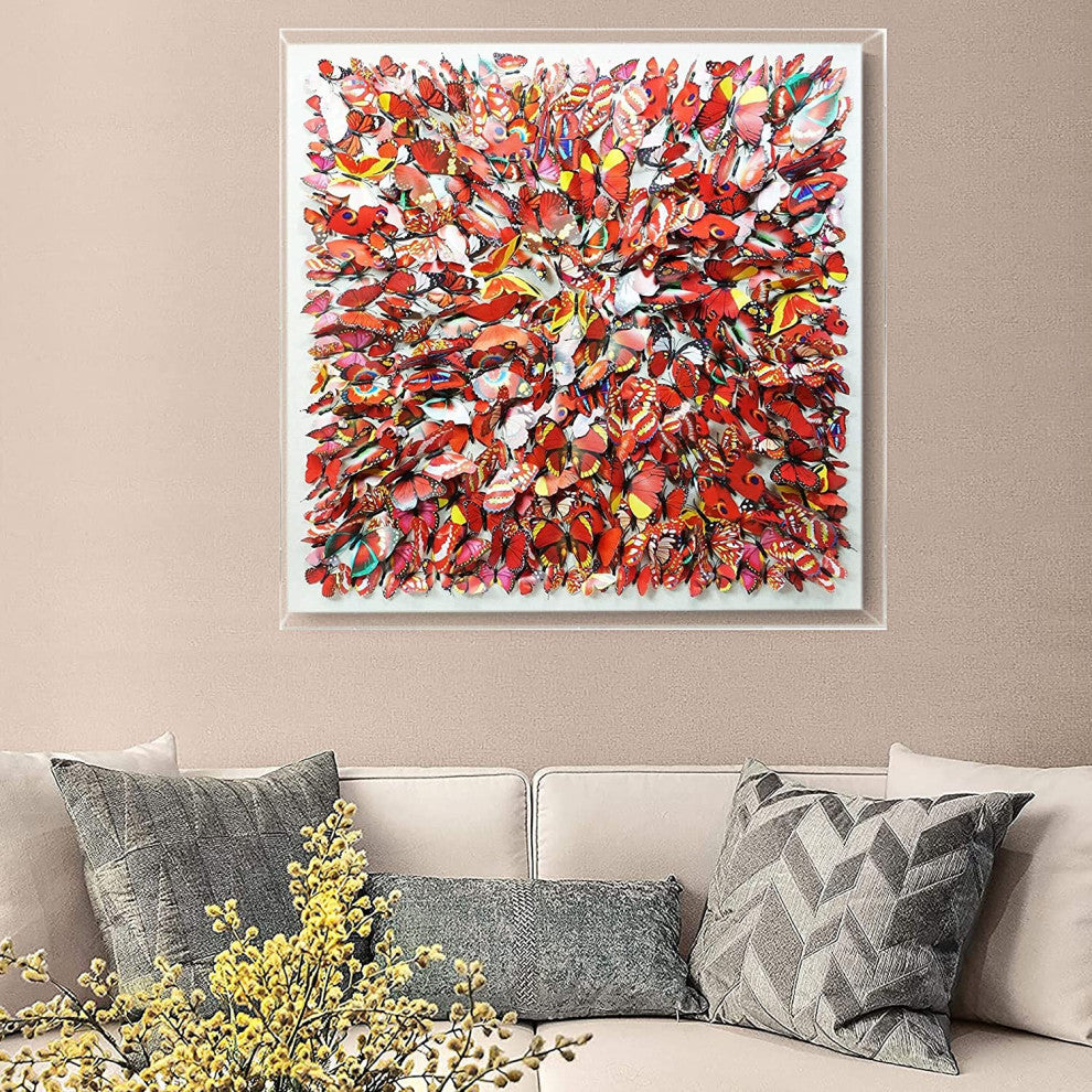 Red Butterflies Shadow Box