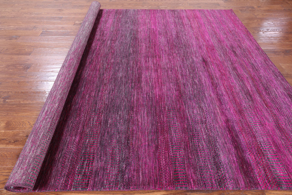 7' 11" X 9' 10" Super Savannah Gabbeh Handmade Wool and Silk Rug Q6064