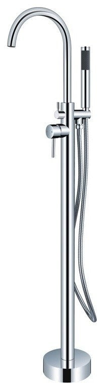 ADM Freestanding Tub Filler Handheld Shower Spray, Chrome Finish, 59" Hose
