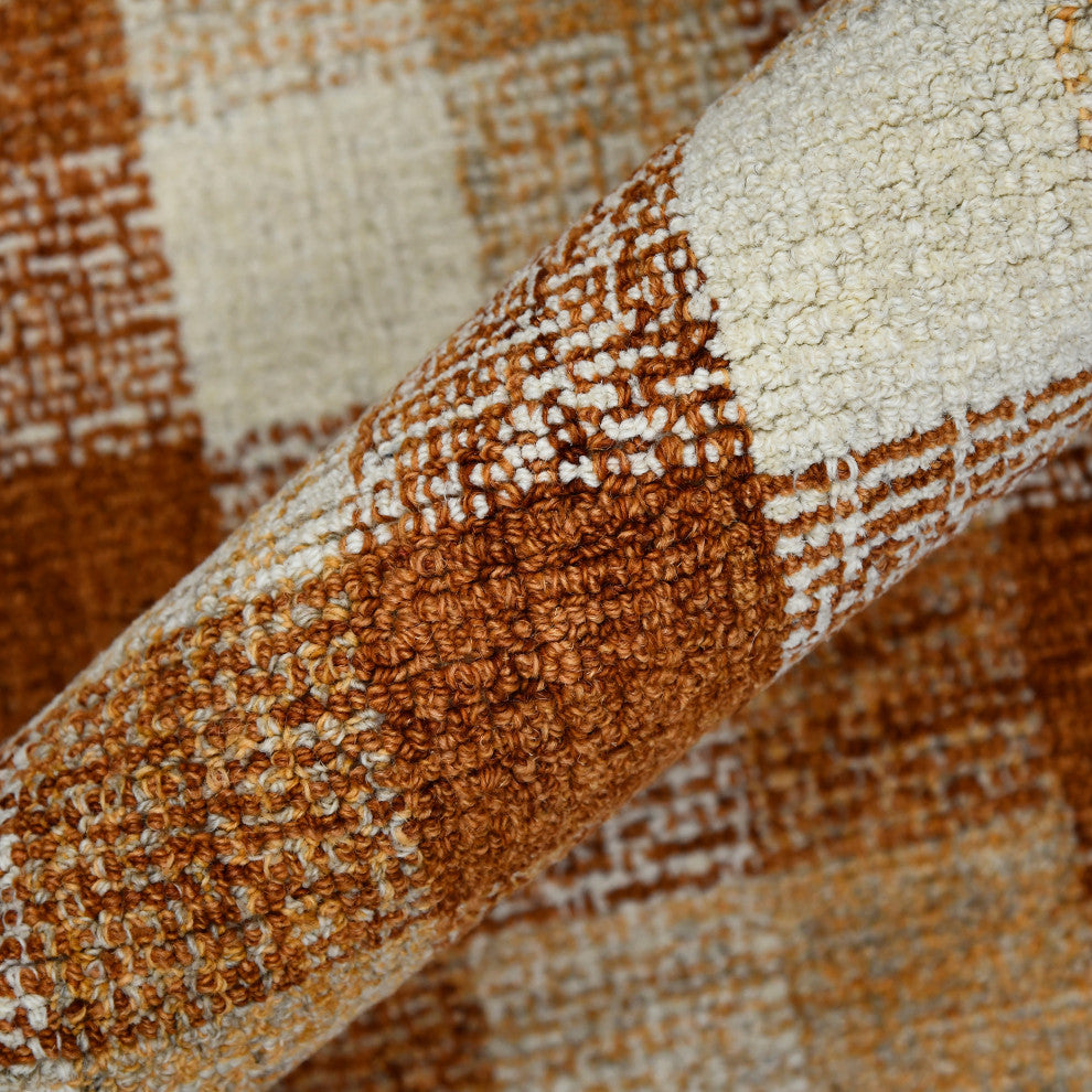 Tartan Cartwell Area Rug, Orange, 9' x 13', Plaid