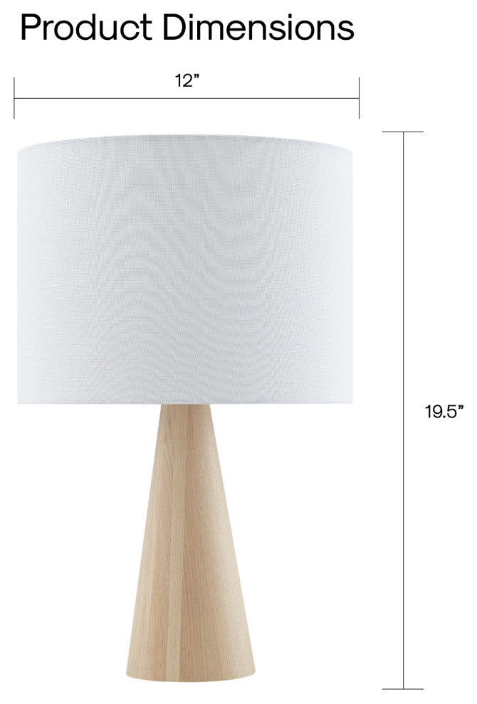 Inspired Home Ileana Table Lamp, USB Charger, White