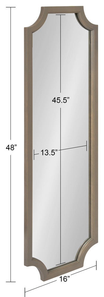 Hogan Framed Scallop Wall Mirror, Gray 16x48