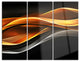 "Gold Silver Inward Lines" Digital Metal Wall Art, 3 Panels, 36"x28"