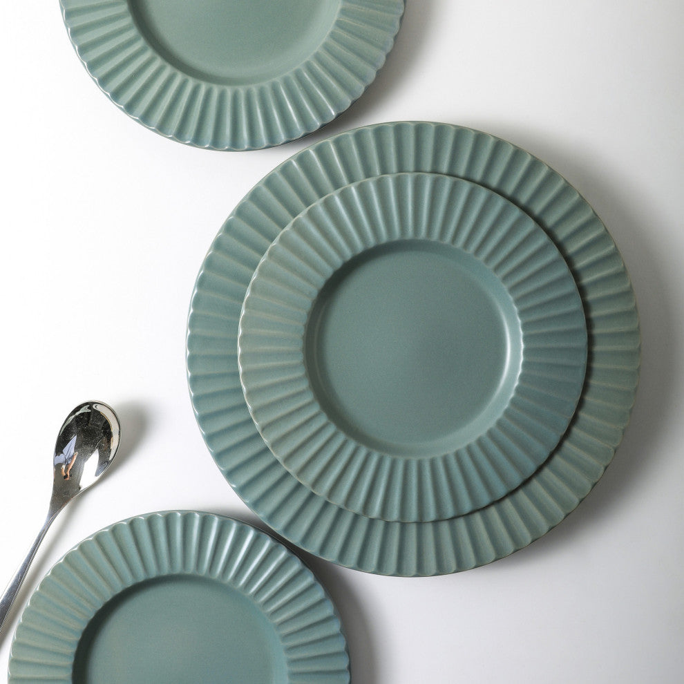 Christian Siriano Lusso Stoneware 32 Piece Dinnerware Set, Stone