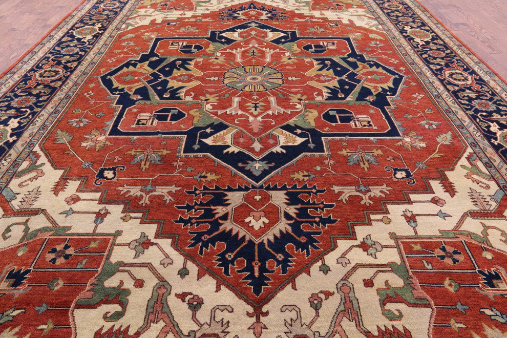 Heriz Serapi Hand-Knotted Wool Rug 11' 11" X 17' 9" - Q16018