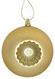 4" Matte Retro Reflector Shatterproof Christmas Ornaments, Set of 6, Vegas Gold