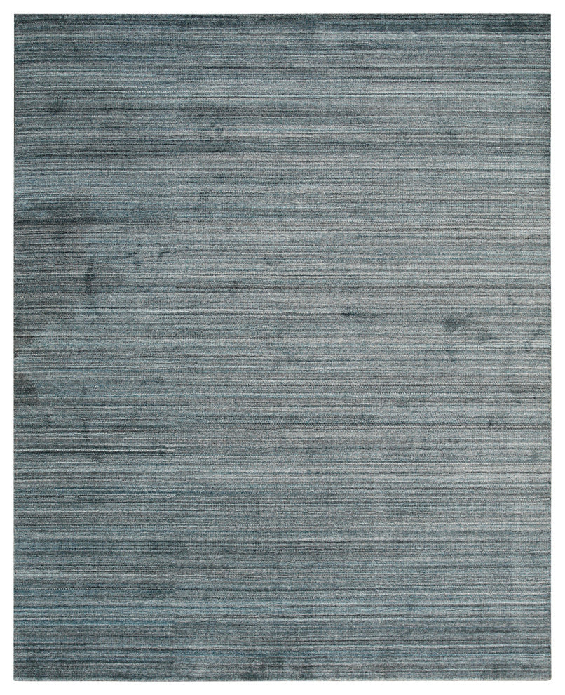 Handloomed Wool Blue Contemporary Transitional Super Grass Rug, 10' X 14'