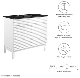 Render 36" Bathroom Vanity, White Black