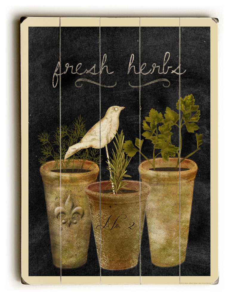 Fresh Herbs Wooden Sign