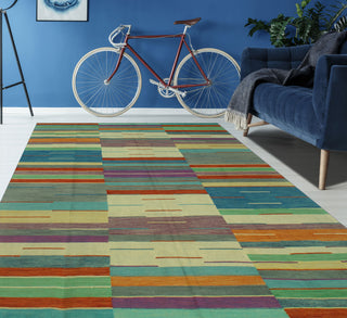 Winchester Kilim Alburt Rust/Green Rug, 6'5x9'7