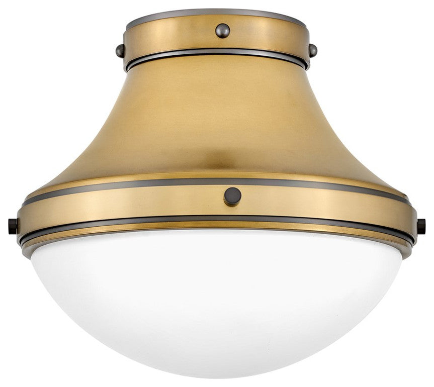Hinkley Oliver 1-Light Small Flush Mount 39051HB, Heritage Brass