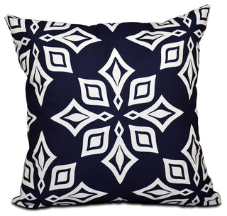 Beach Star, Geometric Print Pillow, Navy Blue, 18"x18"