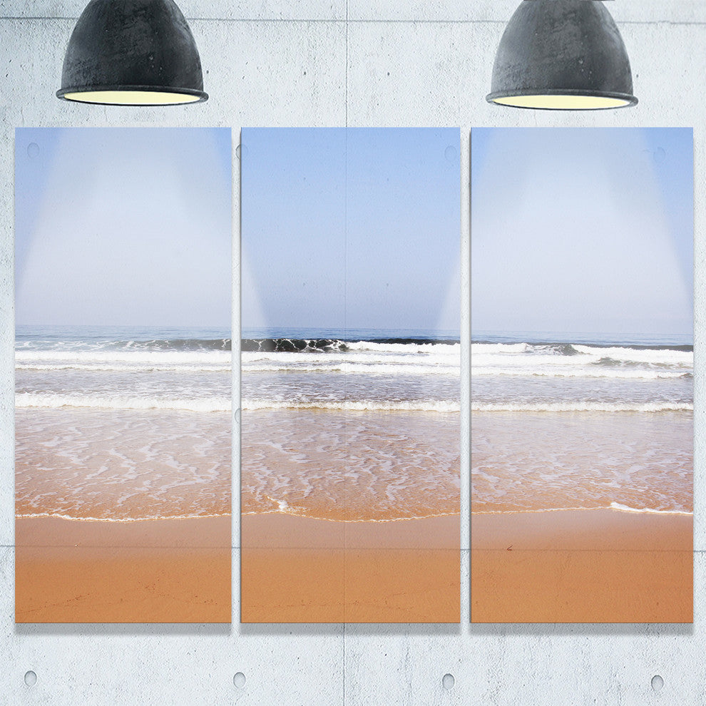 "Beautiful Sea and Beach Ashdod Israel" Metal Wall Art, 3 Panels, 36"x28"