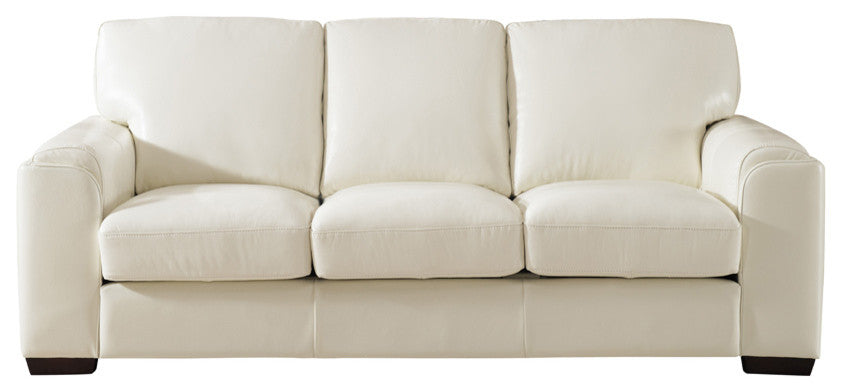 Suzanne Leather Craft Sofa, Ivory White