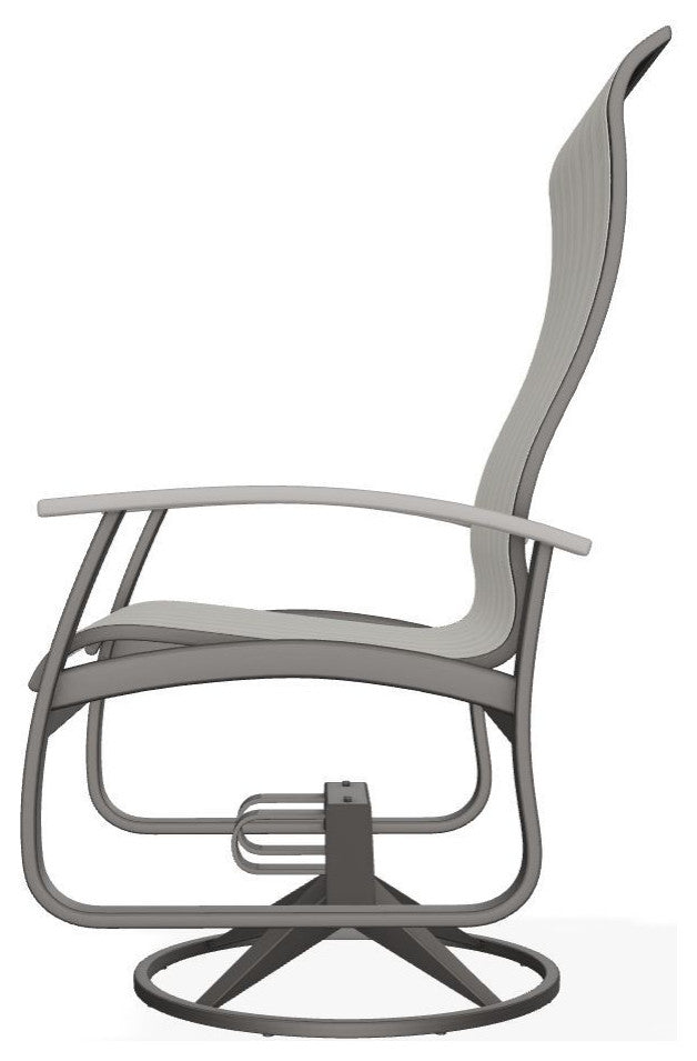 Belle Isle Sling Outdoor Swivel Rocker, Harbor/Warm Gray