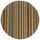 8??Round Green And Brown Striped Indoor Outdoor Area Rug